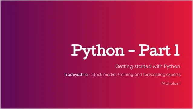 Get Started Python Programming Part 1 Ppt - Ocean Backgrounds - Amazing 4K Collection