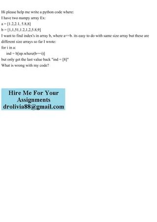 Hi Please Help Me Write A Python Code Wherei Have Two Numpy Array Pdf - High Resolution Abstract Arts for Desktop