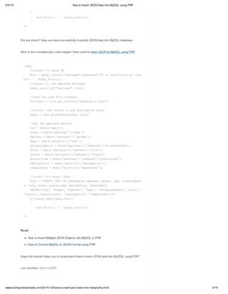 How To Insert Json Data Into My Sql Using Php Pdf - Mobile Ocean Illustrations for Desktop