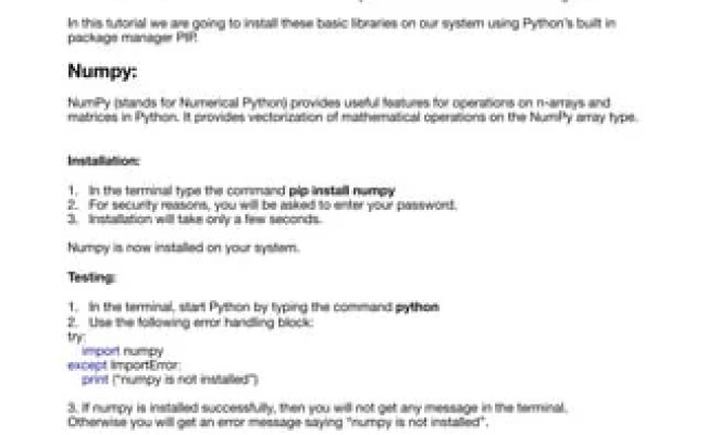 How To Install Numpy, Scipy, Matplotlib, Pandas And Scikit-learn On ...