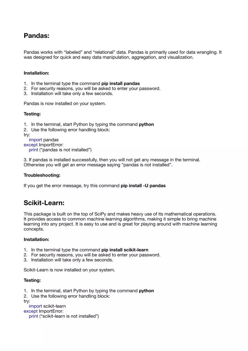 How To Install Numpy Scipy Matplotlib Pandas And Scikit Learn On Windows Pdf - Best Mountain Patterns in Desktop