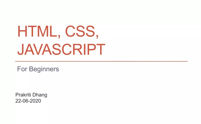 HTML, CSS, JavaScript For Beginners | PPTX