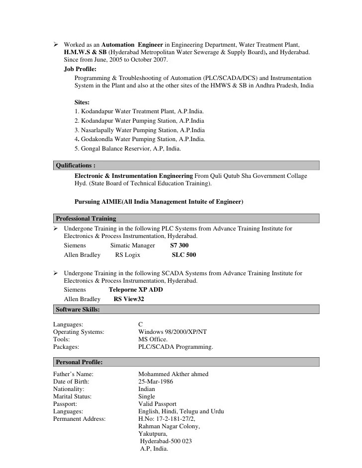Instrumentation Engineer