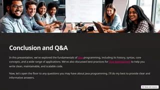 Introduction To Computer Programming With Java 101 Conclusion - Elegant Mountain Design - Full HD