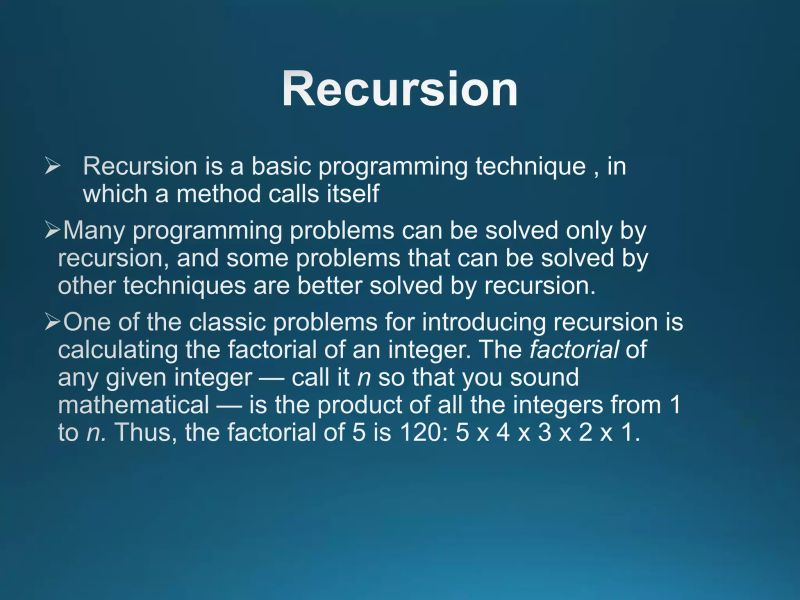 Methods Recursion Method A Method Is A Separate Piece Of Code That Can Be Called By A Main - Download Professional Abstract Art | HD