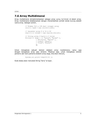 Jeni Intro1 Bab07 Java Array Pdf - Creative Space Picture - HD