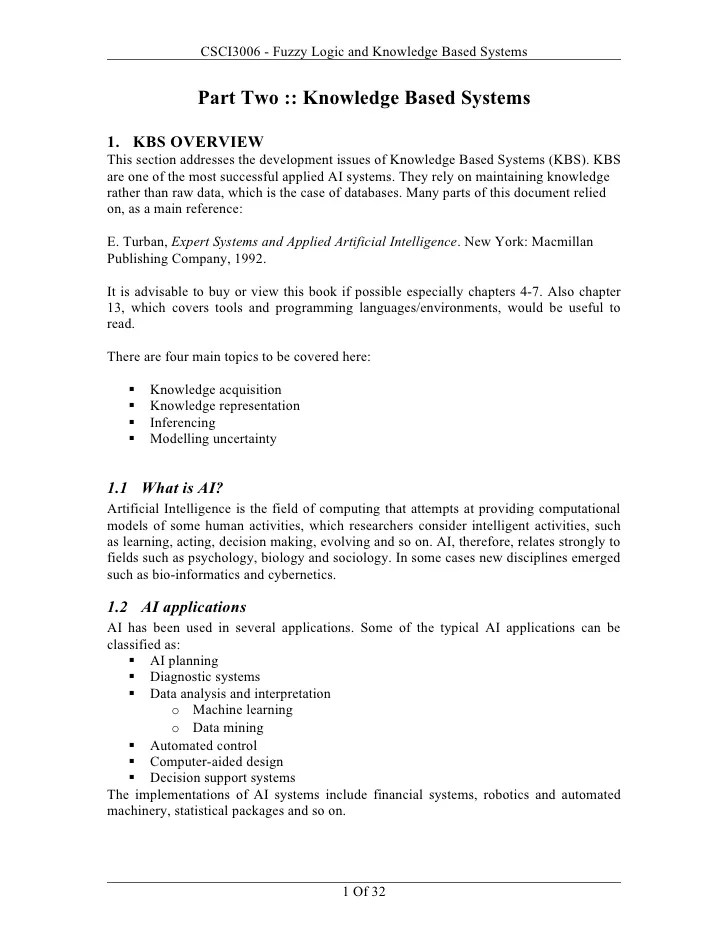 Kbs Lecture Notes