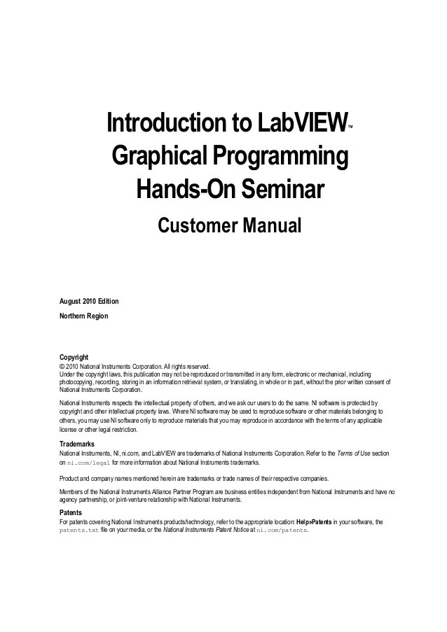 Introduction To Labview Introduction To Labview