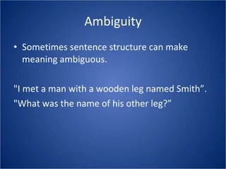 Language of arguments