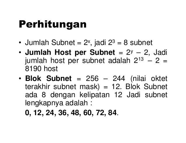 Cara Menghitung Ip Address Dan Sub Mask Yang Benar Ip Address Cara Mask A Alamat Subnet Mask b Alamat Subnet c Alamat Broadcast d Jumlah Host yang dapat digunakan e serta Alamat Subnet ke-3.