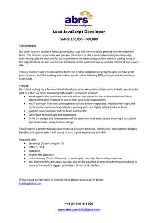 Java Team Lead Job From Abrs Pdf - Perfect 8K Minimal Photos | Free Download