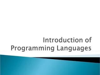 Lecture Fourth Year Concept Of Programming Languages Chapter 1 Introduction 1 Introduction - Creative High Resolution Gradient Arts | Free Download