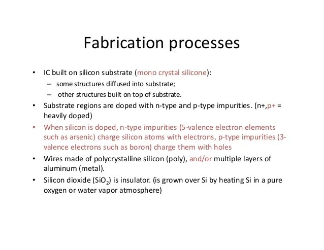 Lecture 2 Ic Fabrication Processing Wafer Preparation