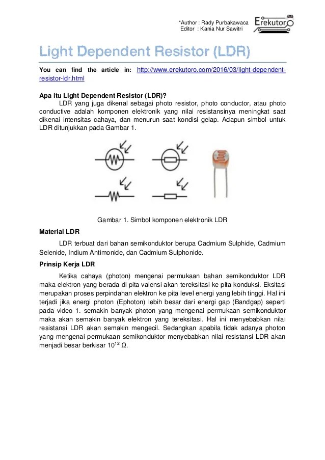 Light Dependent Resistor Ldr