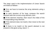 Linear Search Algorithm In Data Structure And Algorithm Ppt