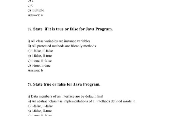 Java Multiple Choice Questions And Answers | PDF | Web Development ...