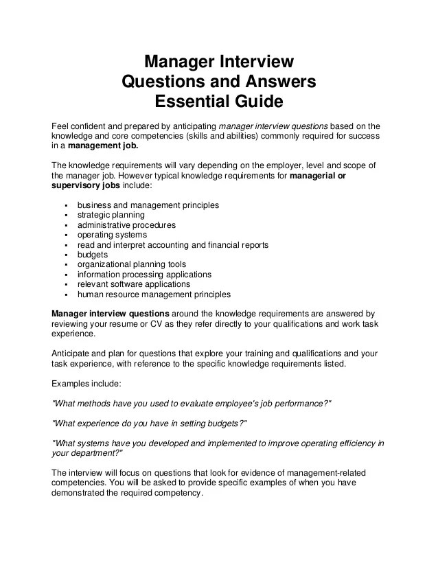 Manager interview