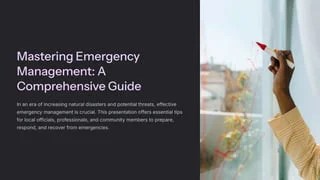 Mastering emergency management a comprehensive guide