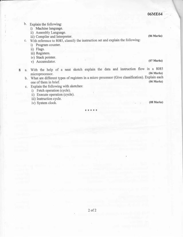 Mechatronics And Microprocessor Question Papers