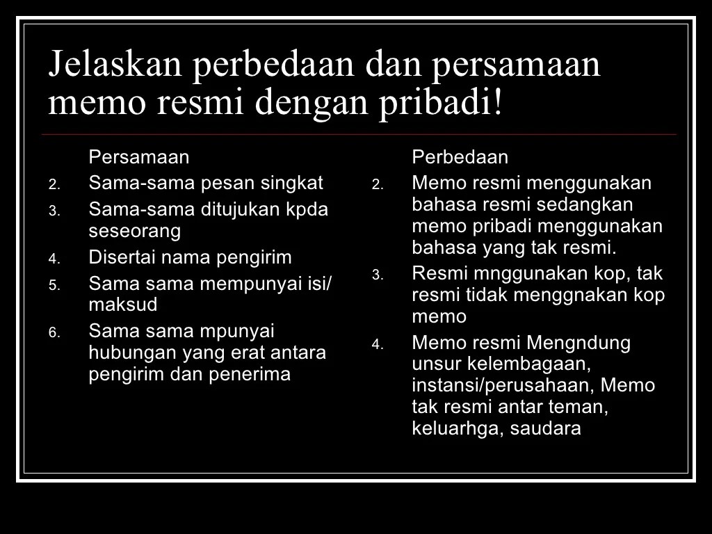 Inilah Perbedaan Memo Resmi Dan Tidak Resmi [Terlengkap] 2022✅