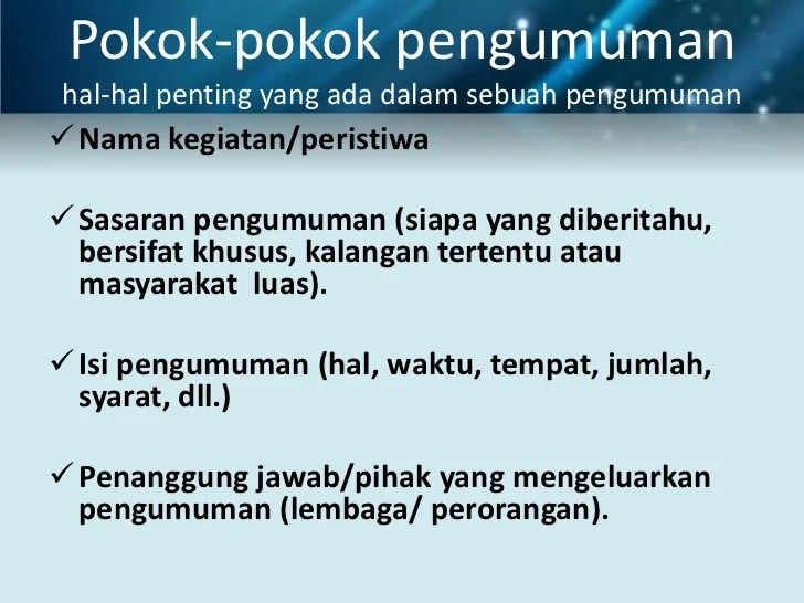 Menulis pengumuman upload
