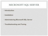 Microsoft Sql Server Database Administration Pptx Databases