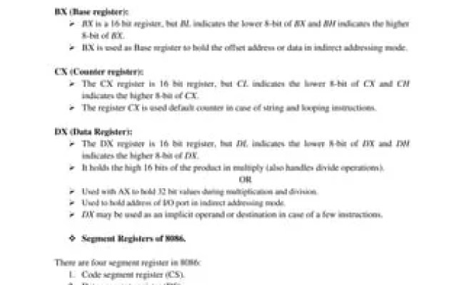 Microprocessor Unit 1 Notes, 8086 16 Bit Microprocessor | PDF