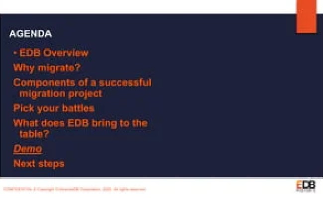 No Time To Waste: Migrate From Oracle To EDB Postgres In Minutes | PPT