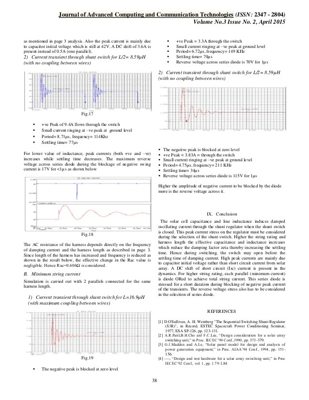 Modeling Of Solar Array And Analyze The Current Transient