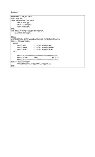 Modul4 Algoritma Dan Pemrograman Array Dan Record 1 Docx - Desktop Light Arts for Desktop