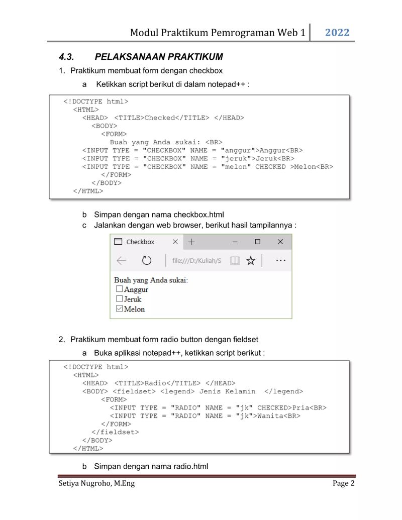 Modul 4 Web Programming Html Form Hyperlink Pdf - Best Light Pictures in Full HD