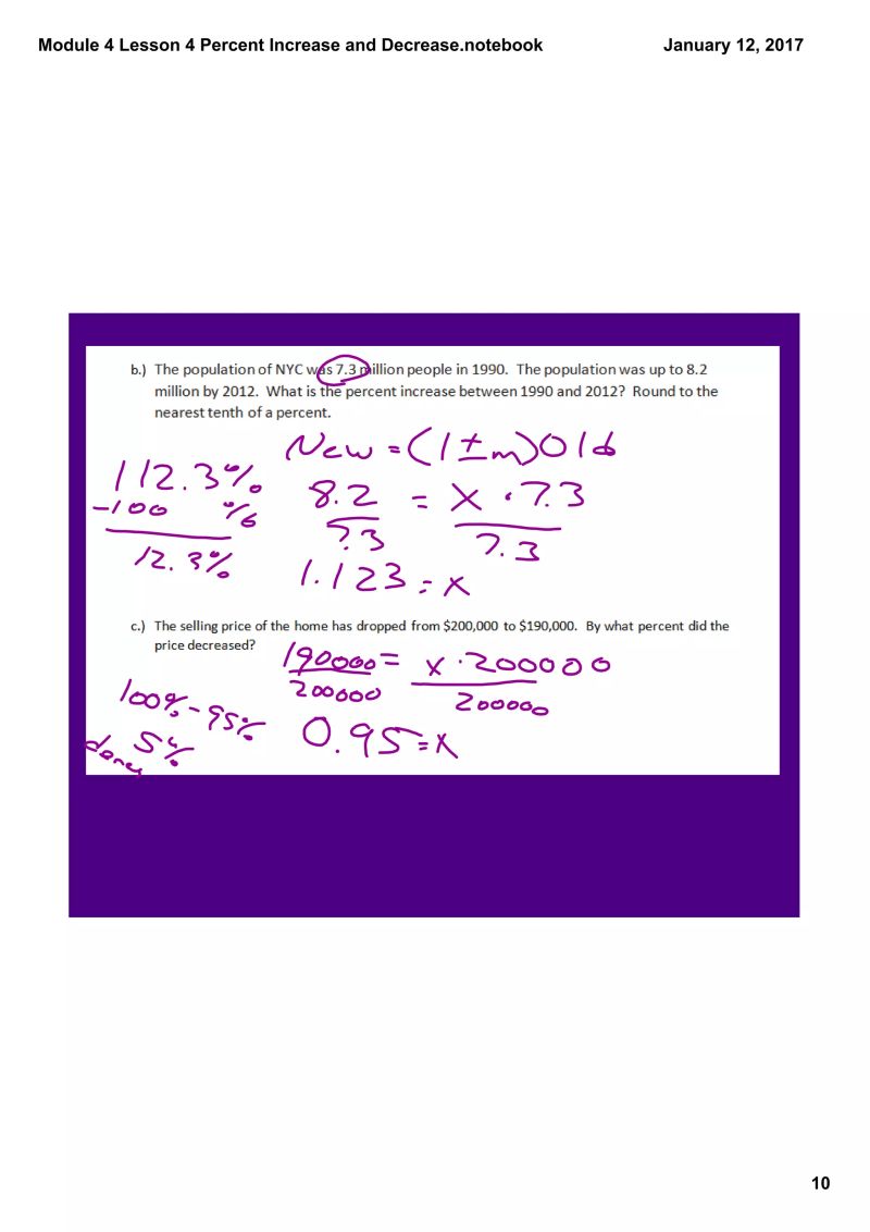 Module 4 Lesson 4 Percent Increase And Decrease Pdf - Premium Sunset Texture Gallery - Desktop