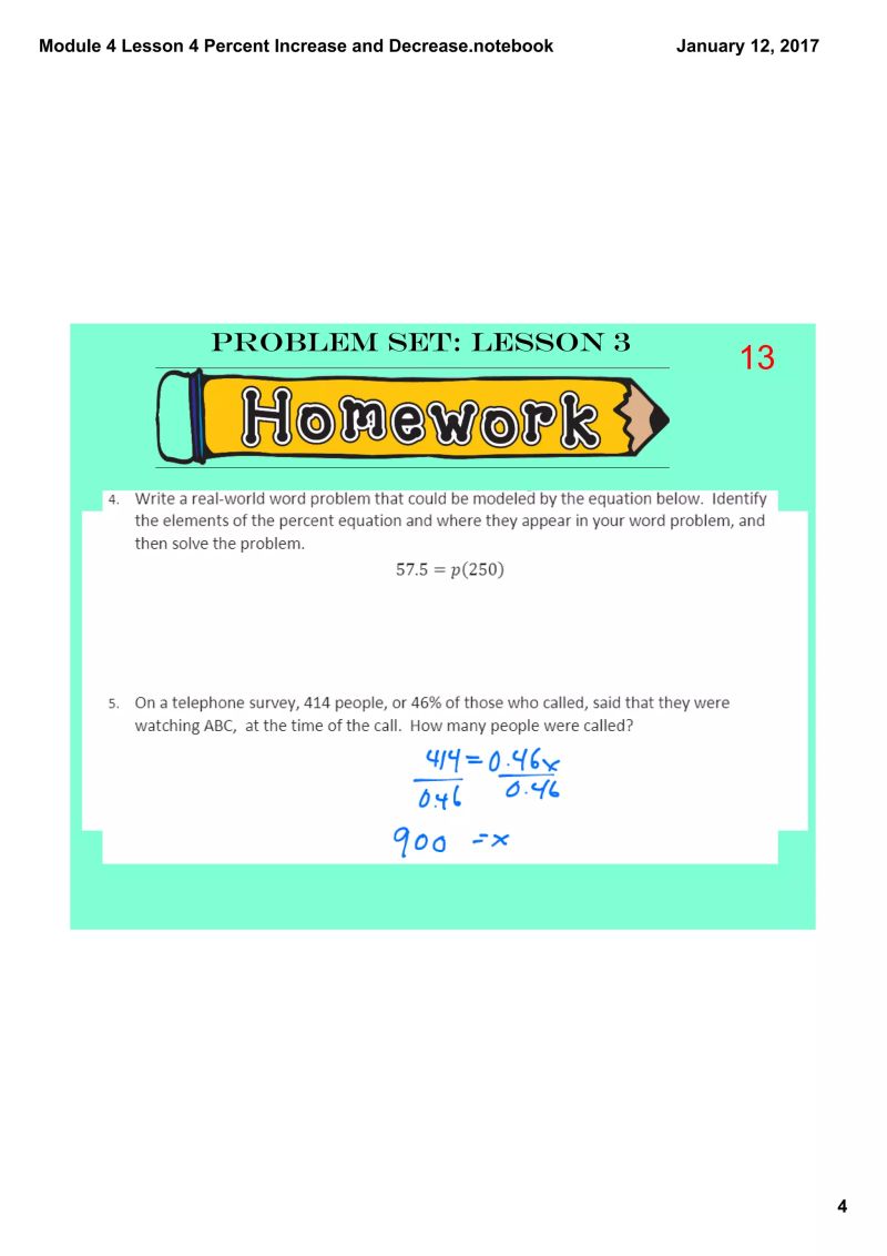 Module 4 Lesson 5 Percent Increase And Decrease Pdf - Light Design Collection - Mobile Quality