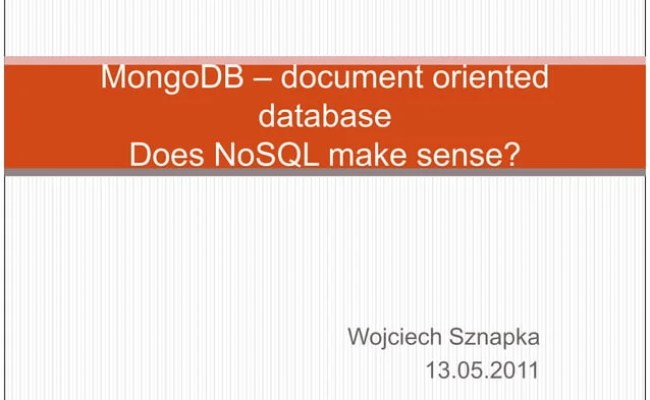 Mongo Db – Document Oriented Database | PPTX