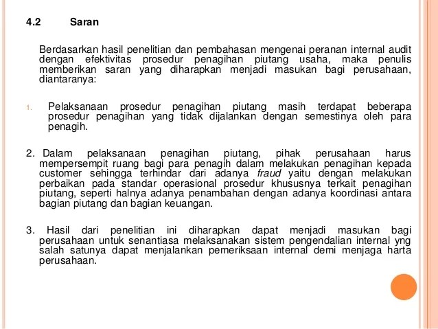 Saran adalah suatu bagian dalam bab penutup dalam sebuah penulisan makalah. Contoh Saran Dan Masukan Untuk Perusahaan Barisan Contoh