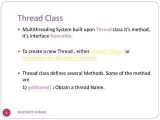 Chapter 13 Multithreading F The Thread Class F - 4K Space Patterns for Desktop