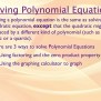 Notes Solving Polynomial Equations | KEY