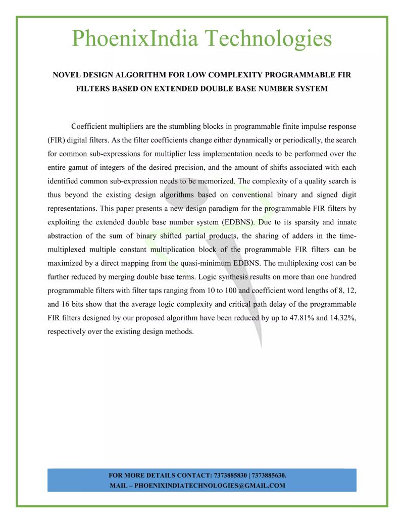 Novel Design Algorithm For Low Complexity Programmable Fir Filters Based On Extended Double Base - Premium High Resolution Nature Backgrounds | Free Download