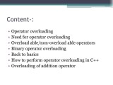 Operator Overloading Binary Ppt