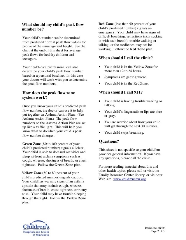 picture Peak Flow Meter Chart By Age Child slideshare