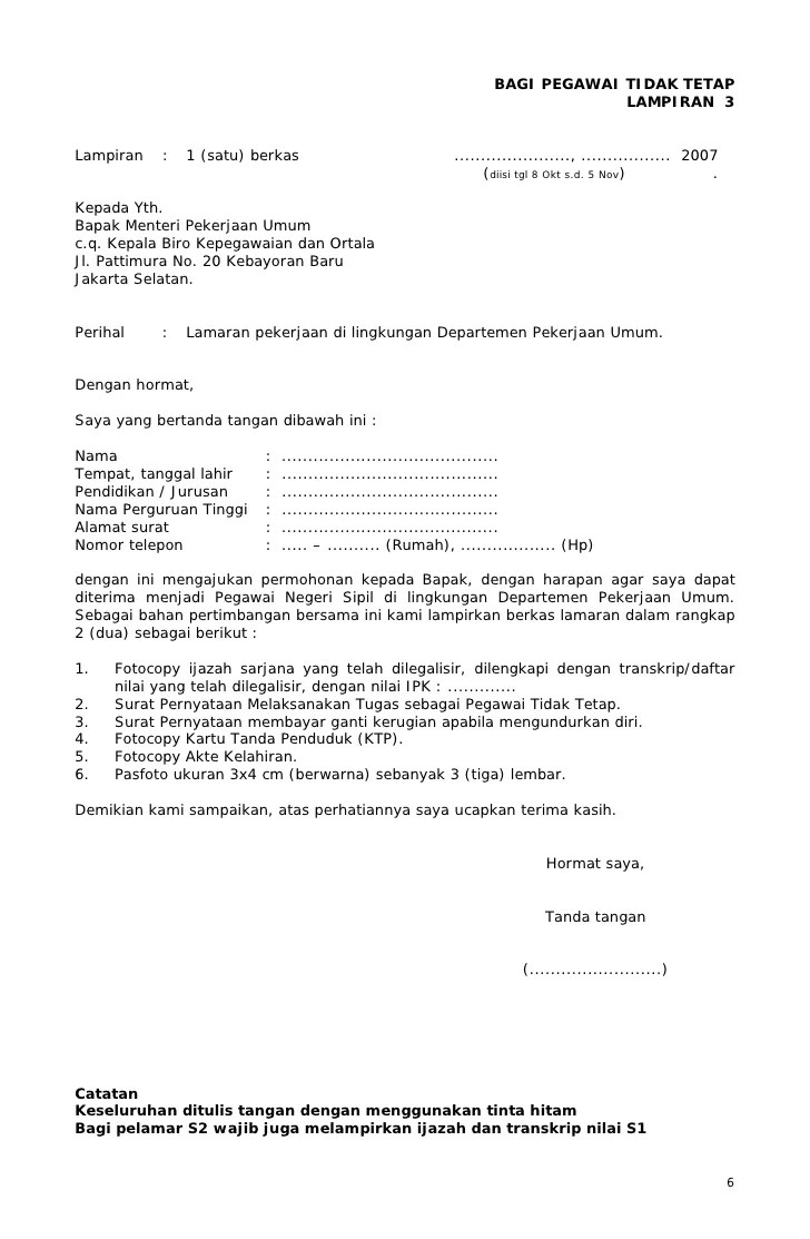Surat Lamaran Kerja Kelurahan Contoh Surat Lamaran 