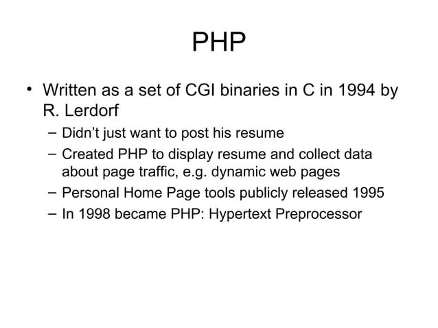 Php And Mysql Php Written As A Set Of Cgi Binaries In C In Ppt - Gorgeous Light Design - HD