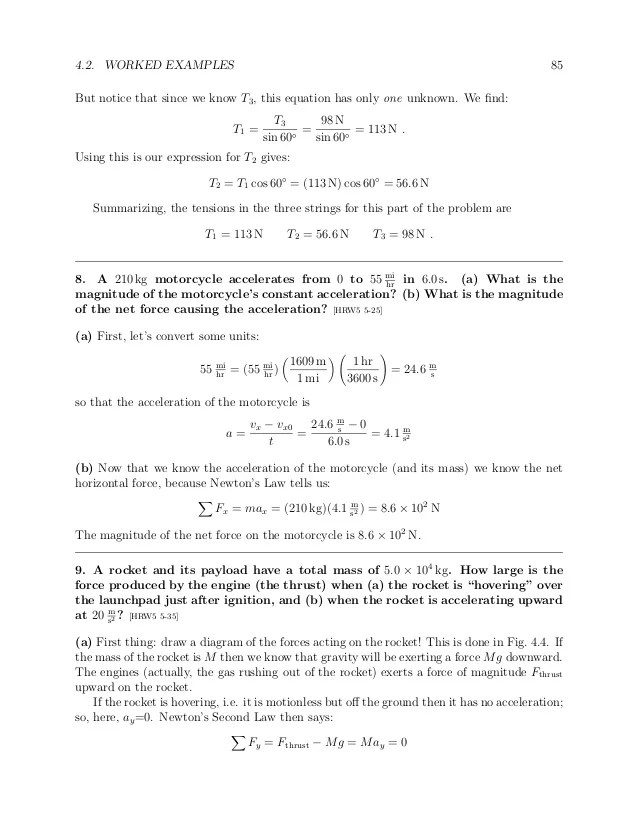 Physics Chapter 4 Notes 10Chapter Test A Teacher Notes and Answers Forces and the Laws of Motion CHAPTER TEST A GENERAL 1.
