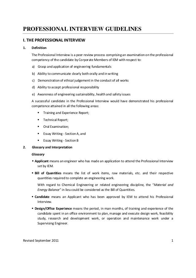 Iem Professional Interview Pi Guidelines Revised Jan 2012