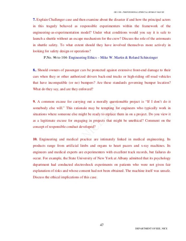Professional Ethics 2 Marks Karthickuit Gmail 
