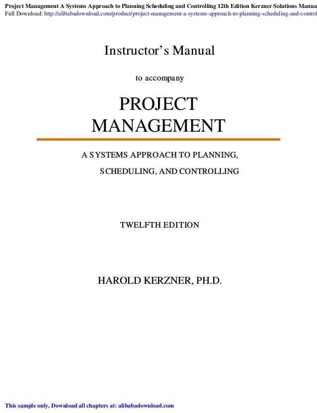 Project Management A Systems Approach To Planning Scheduling And Cont Shafer Samuel J.