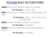 Python Built In Functions Pptx