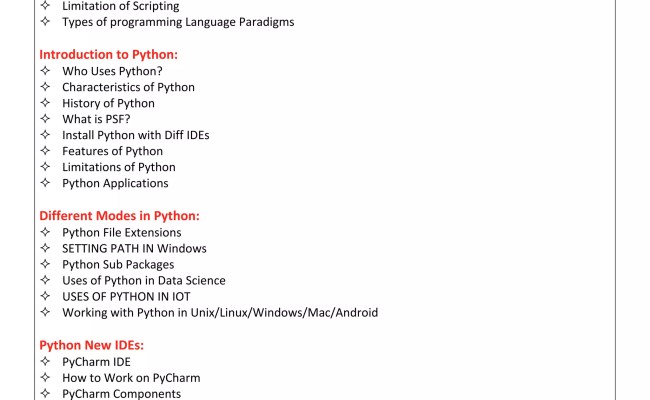 Python Course Syllabus | PDF