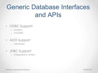 Python Database Interfaces Pptx Databases Computer Software And - Best Sunset Wallpapers in 4K