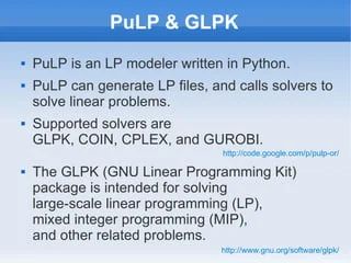Tutorial Python Pulp And Glpk Pdf - Nature Pattern Collection - HD Quality